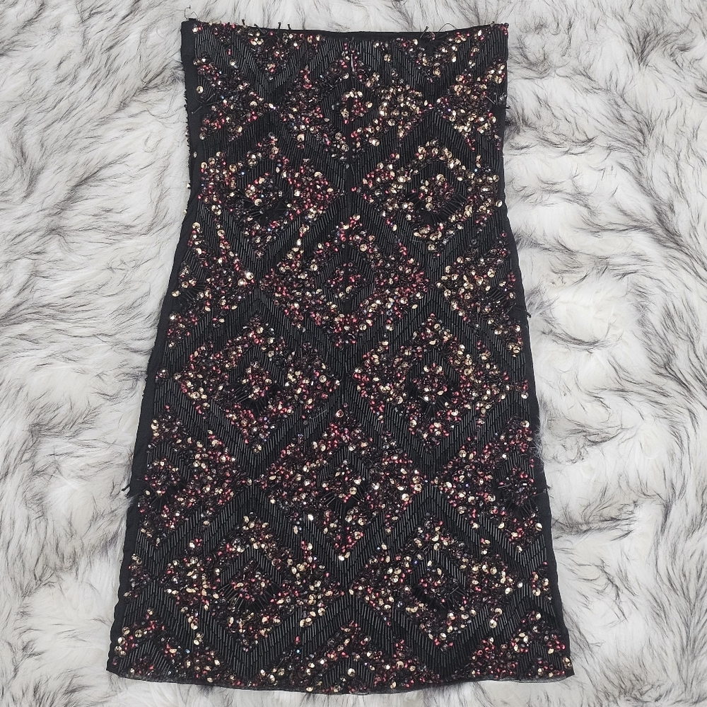 AllSaints Spitalfields Panel Tube Dress – Size US 2 / UK 6 – Hand Embellished - Picture 4 of 15